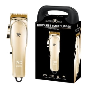 Cutting Edge Cordless Hair Clipper, Ceramic Blade, Adjustable Lever, 10 Guide Combs, LCD Display, Rechargeable