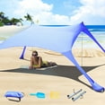 thumbnail image 1 of CUUPO 7×7 FT Beach Tent Sun Shade Shelter UPF50+ UV Protection, Outdoor Canopy Tent Sun Shade with 2 Poles for Beach, Camping, Fishing, Backyard and Picnics Royal Blue, 1 of 7