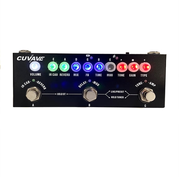 CUVAVE Cube Baby Multi Effects Guitar Pedal with IR Loading 9 AMP Models Delay Reverb Distortion Overdrive Rechargable Support Recording Bluetooth 5.0