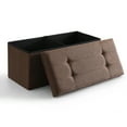 thumbnail image 1 of CUYOCA Storage Ottoman Bench Foldable Footrest End of Bed Ottoman for Living Room Bedroom, with Flipping Lid, 75L Storage Space, 30 inches Linen Fabric brown, 1 of 9