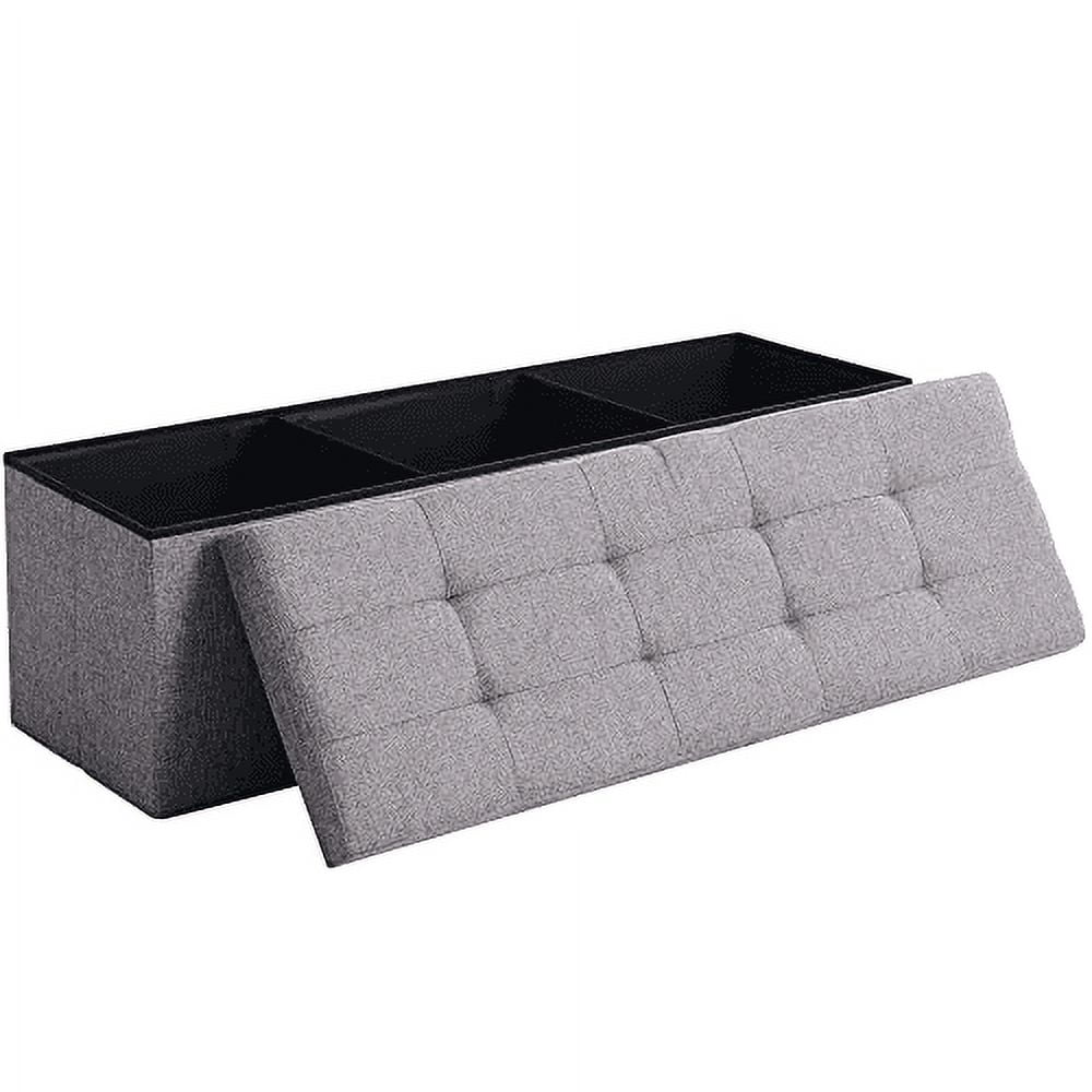 CUYOCA Storage Ottoman Long Bench Foldable Footrest End of Bed Ottoman