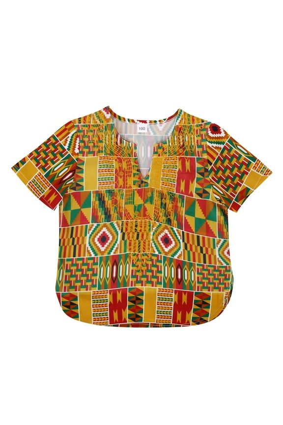 Africa Classic Children Dashiki Casual Loose Shirt Boys Girls Stylish Dailywear For Toddler