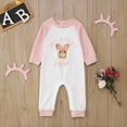 thumbnail image 1 of CUZIBR Baby Boys Easter Bunny Jumpsuit Fashionable Solid Color Long Sleeve Button Down Crewneck Spring Romper Cozy Soft Comfortable One-Piece Bodysuit Breathable Dailywear,Light Pink,6-12 Months, 1 of 7