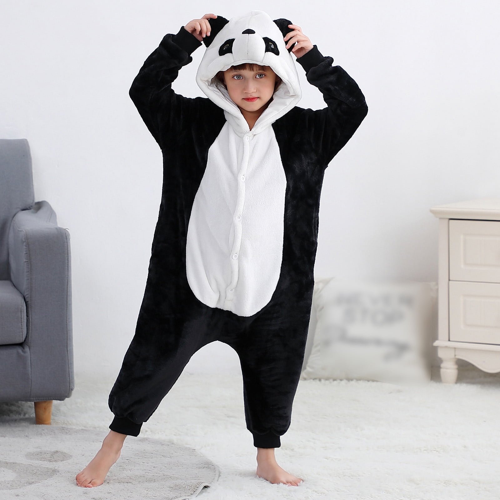 CUZIBR Baby Boys Girls Rabbit Animal Winter Romper Jumpsuit Oneise One-Pieces Hoodie Long Sleeve Sets Outfits Leisure Dailywear For Toddler,Black,7-8 Years