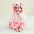 thumbnail image 1 of CUZIBR Baby Boys Girls Rabbit Animal Winter Romper Jumpsuit Oneise One-Pieces Hoodie Long Sleeve Sets Outfits Leisure Dailywear For Toddler,Pink,4-5 Years, 1 of 6
