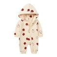 thumbnail image 1 of CUZIBR Baby Boys Girls Zipper Warm Hooded Romper Jumpsuit Oneise One-Pieces Long Sleeve T-Shirts Outfits Fall Winter Clothes Cozy Dailywear For Toddler, 1 of 3