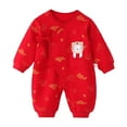 thumbnail image 1 of CUZIBR Baby Girl Boy Calendar Chinese New Year Onesie Kimono Tang Suit Red O-Neck Long Sleeve Romper Jumpsuit Oneise One-Pieces Outfits Versatile Dailywear For Toddler, 1 of 5