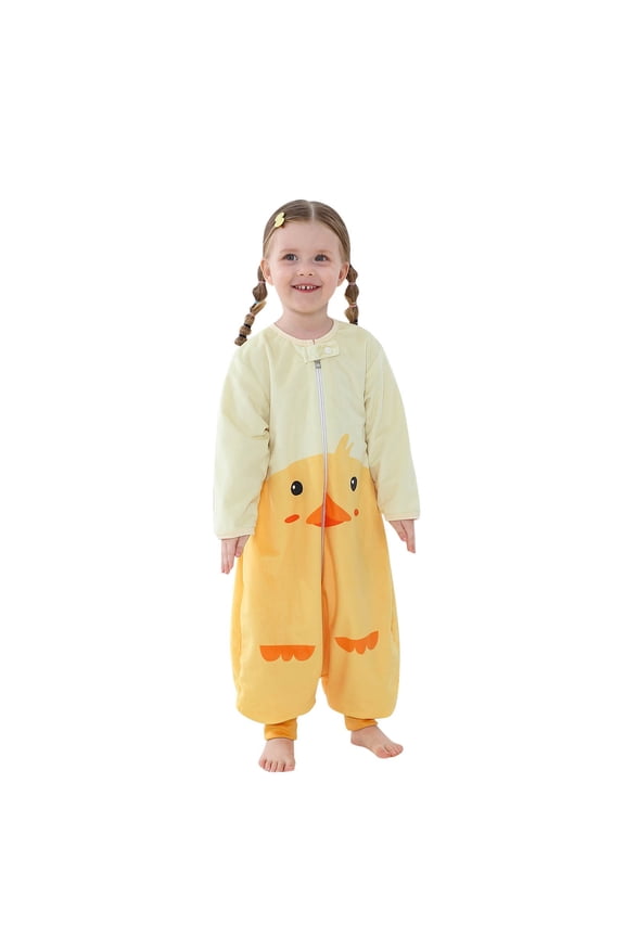 Baby Girl Outfits Cute Cartoon Animal Character Jumpsuit Romper Fuzzy Thermal Cozy Long Sleeve Sleep Wear Zipper Up Dailywear Jogging Sets,Yellow,3-5 Years