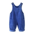 thumbnail image 1 of CUZIBR Baby Girl Winter Outfits Stylish Corduroy Overall Solid Coloe Front Pockets Romper Jumpsuit Casual Adjustable Straps Snap Closure Soft Suspender Trousers Cute Winter Outfits,Blue,12-18 Months, 1 of 7