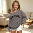 thumbnail image 1 of CUZIBR Baby Girls Off Shoulder Sweatshirt Oversized Letter Graphic Pullover Long Sleeve Cozy Fall Winter Clothes,Coffee,4-5 Years, 1 of 3