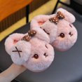 thumbnail image 1 of CUZIBR Baby Girls Slippers Boys Cute Rabbit Animal Fuzzy House Slippers Close Toe Warm Winter Soft Indoor Footwear,Pink,5.5-6 Years, 1 of 7