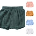 thumbnail image 1 of CUZIBR Baby Girls Unisex Solid Color Bloomers Shorts Elastic Waist Soft Breathable Loose Shorts For Toddler Summer Indoor Outdoor Lightweight Casual Short Pants,Green,12-24 Months, 1 of 4