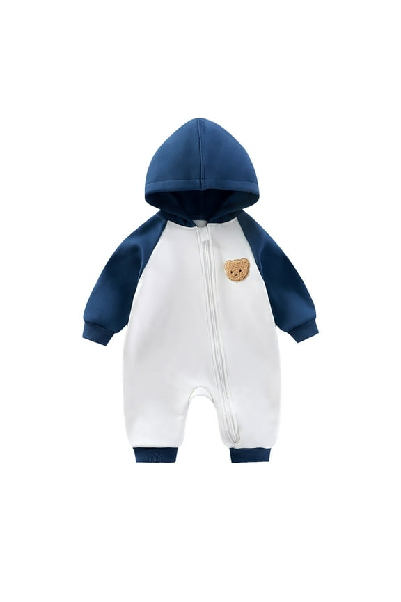 Baby Hoodie Wool And Jumpsuit Oneise Bear Long Sleeve Jumpsuit Comfort Dailywear For Toddler