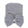 thumbnail image 1 of CUZIBR Baby Girls Turban Hat Classic Cute Bow Striped Head Wrap Beanie Cap Toddlers Breathable Lightweight Soft Beanies Bonnets Headwrap Fashionable Headband,Grey,0-3 Months, 1 of 2