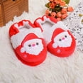 thumbnail image 1 of CUZIBR Baby Slippers For Girls Boys Cute Santa Claus Animal Fuzzy House Slippers Close Back Warm Winter Lovely Indoor Shoes,Red,2-2.5 Years, 1 of 5