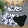 thumbnail image 1 of CUZIBR Baby Swimsuit Girl 3 Piece Bikini Set Cute Floral Print Adjustable Strap Tops Brief Beach Shorts Swim Outfits Sun Protection Bathing Suit,Black,7-8 Years, 1 of 6