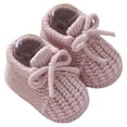 thumbnail image 1 of CUZIBR Baby Toddler Walking Shoes Solid Color Lace Up Knitted Soft Sole Booties Indoor Outdoor Breathable Cozy Crochet Crib Slippers Fashionable Slipper Casual Sneaker,Pink,9-12 Months, 1 of 5