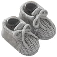 thumbnail image 1 of CUZIBR Baby Toddler Walking Shoes Solid Color Lace Up Knitted Soft Sole Booties Indoor Outdoor Breathable Cozy Crochet Crib Slippers Fashionable Slipper Casual Sneaker,Grey,3-6 Months, 1 of 4