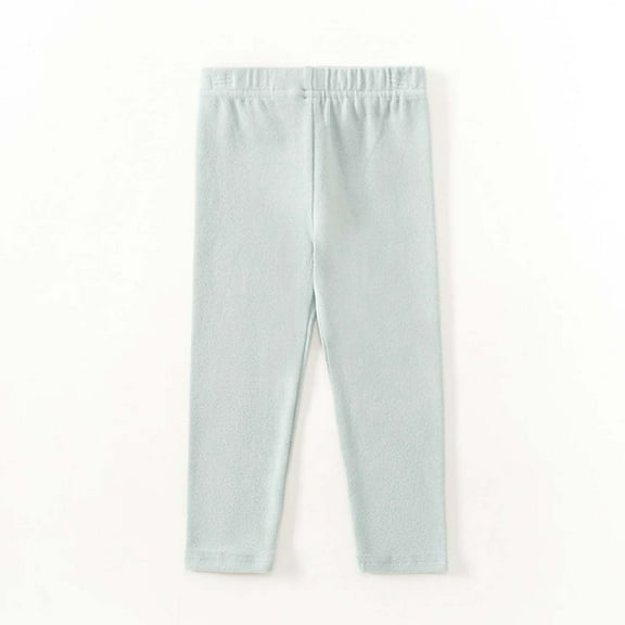 CUZIBR Big Girls Boys Uniform Pants Autumn Winter Warm Solid Color Elastic Waist Pull On Trousers Flat Front Dress Pants Comfortable Stretch Dailywear,Light Blue,6-12 Months