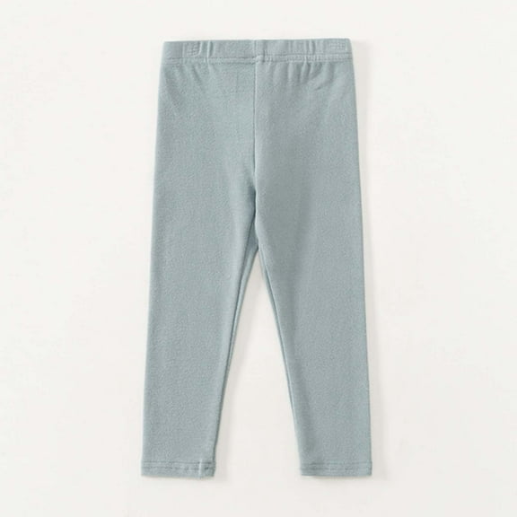 CUZIBR Big Girls Boys Uniform Pants Autumn Winter Warm Solid Color Elastic Waist Pull On Trousers Flat Front Dress Pants Comfortable Stretch Dailywear,Sky Blue,6-12 Months