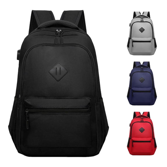 CUZIBR Black Backpack Backpack Multi Zipper Side Mesh Pockets Adjustable Padded Straps Large Capacity Rucksack For Youth Teens Back To School Commute Travel Carry Bag