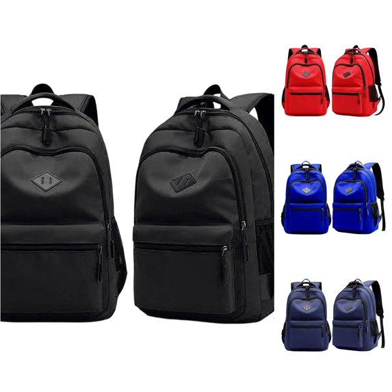 CUZIBR Black Backpack For School College Travel Rucksack Adjustable Padded Straps Side Mesh Pockets Large Capacity Daypack For Men Women Work School Daily Commute