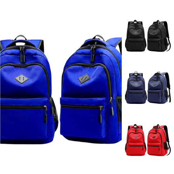 CUZIBR Black Backpack For School College Travel Rucksack Adjustable Padded Straps Side Mesh Pockets Large Capacity Daypack For Men Women Work School Daily Commute