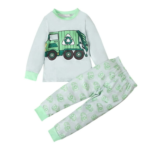 CUZIBR Boy Cartoon Pattern Long Sleeve T Shirt   Long Pants Two Piece Home Wear Children Outfits Sets (3Y 8Y) Lovely Dailywear For Toddler