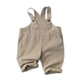 thumbnail image 1 of CUZIBR Boys Baby Toddler Overalls Pants Adjustable Straps Solid Color Casual Wide Leg Comfortable Bib Trousers Jumpsuit Romper With Pockets Fashionable Relaxed Dailywear,Beige,6-12 Months, 1 of 3