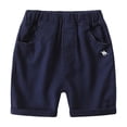 thumbnail image 1 of CUZIBR Boys Baby Toddler Summer Cargo Shorts Casual Cartoon Print Solid Color Multi Pockets Elastic Waist Wide Leg Baggy Short Pants Outdoor Cozy Summer Hiking Fishing Bermuda Shorts,Navy,5-6 Years, 1 of 7