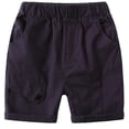 thumbnail image 1 of CUZIBR Boys Baby Toddler Summer Cargo Shorts Casual Cartoon Print Solid Color Multi Pockets Elastic Waist Wide Leg Baggy Short Pants Outdoor Cozy Summer Hiking Fishing Bermuda Shorts,Navy,5-6 Years, 1 of 6