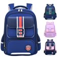 thumbnail image 1 of CUZIBR Boys Backpack Letter Print Striped Mesh Side Water Bottle Pockets British Style Large Capacity Casual Daypack Adjustable Padded Shoulder Straps Primary Students Bookbag, 1 of 8