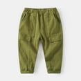 thumbnail image 1 of CUZIBR Boys Cargo Pants Multi Pockets Solid Color Elastic Waist Loose Fit Casual Long Trousers Comfortable Wide Leg Ankle-Tied Joggers Fashionable Relaxed Cozy Trendy Dailywear,Green,3-4 Years, 1 of 7