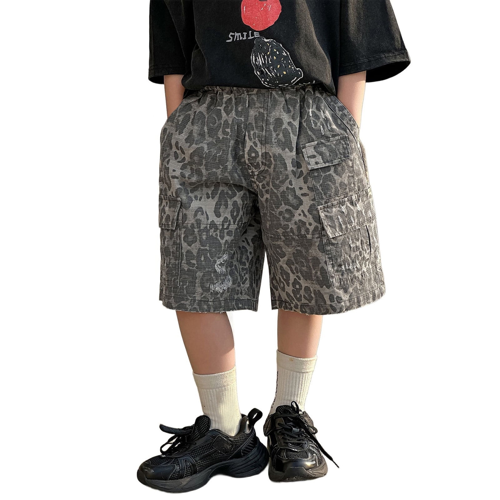 Boys Solid Soft Cotton Casual Style Shorts With Dog Logo main image 1