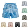 thumbnail image 1 of CUZIBR Boys Casual Shorts Comfortable Elastic Waist Breathable Summer Print With Drawstring Lightweight Loose Summer Beach Board Shorts For Toddler Kids Daily Vacation Wear,Sky Blue,11-12 Years, 1 of 3