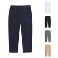 thumbnail image 1 of CUZIBR Boys Dress Pants Button Zipper Straight Leg School Uniform With Pockets Solid Color Loose Comfortable Back To School Trousers For Kids Toddler Lightweight Bottoms,Navy,5-6 Years, 1 of 4