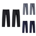 thumbnail image 1 of CUZIBR Boys Formal Dress Pants Classic Flat Front Trousers For Teenagers Button Zipper Straight Leg Solid Color Loose Casual Summer Fall School Uniform Trousers For Kids,Black,14-16 Years, 1 of 5