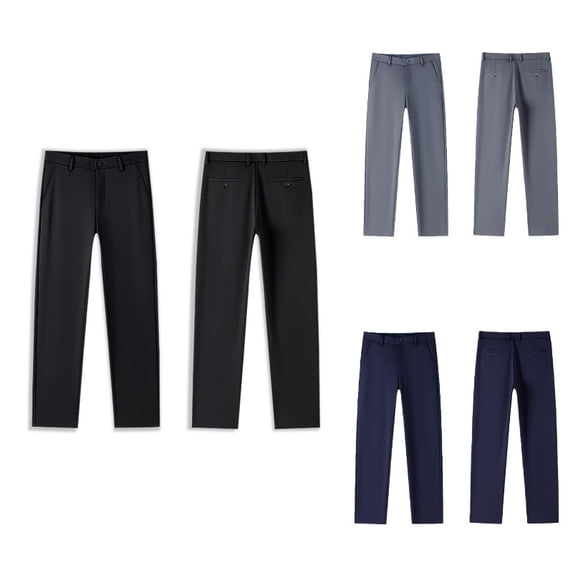 CUZIBR Boys Formal Dress Pants Classic Flat Front Trousers For Teenagers Button Zipper Straight Leg Solid Color Loose Casual Summer Fall School Uniform Trousers For Kids,Black,14-16 Years