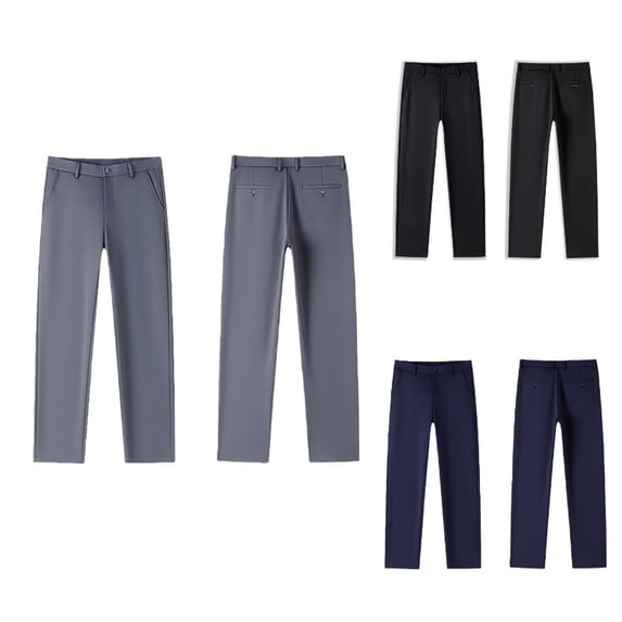 CUZIBR Boys Formal Dress Pants Classic Flat Front Trousers For Teenagers Button Zipper Straight Leg Solid Color Loose Casual Summer Fall School Uniform Trousers For Kids,Grey,5-6 Years