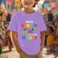 thumbnail image 1 of CUZIBR Boys Girls Carnival Shirts Cartoon Letter Graphic Print T Shirt Party Short Sleeve Crewneck Tee Casual Playwear Toddler Summer Back To School Funny Graphic dailywear,Light Purple,7-8 Years, 1 of 6
