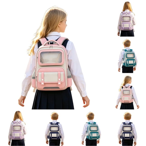 CUZIBR Boys Kids Backpack British Style Large Capacity Front Pocket Compartment Student Book Bag For Primary School Toddler Adjustable Breathable Shoulder Straps Travel Daypack