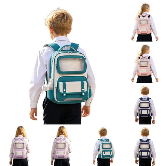 CUZIBR Boys Kids Backpack British Style Large Capacity Front Pocket Compartment Student Book Bag For Primary School Toddler Adjustable Breathable Shoulder Straps Travel Daypack