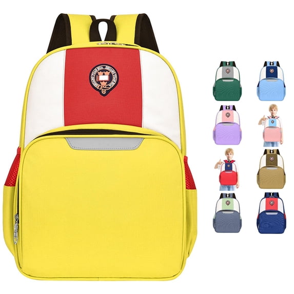 CUZIBR Boys Kids Backpack Color Block Multiple Compartments Lightweight Breathable Shoulder Straps Comfortable Casual Student School Bookbag