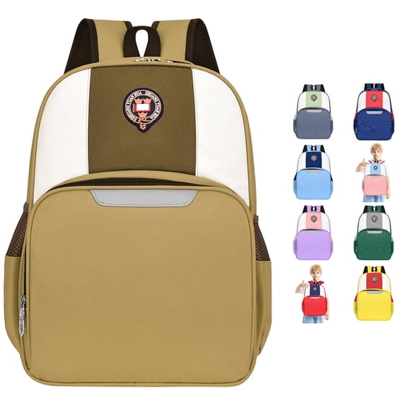 CUZIBR Boys Kids Backpack Color Block Multiple Compartments Lightweight Breathable Shoulder Straps Comfortable Casual Student School Bookbag