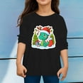 thumbnail image 1 of CUZIBR Boys Long Sleeve T Shirt Autumn Christmas Printed Casual Loose T Shirt Soft Dailywear For Toddler,Black,8-9 Years, 1 of 4