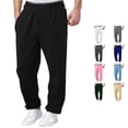 thumbnail image 1 of CUZIBR Boys Loose Straight Leg Sweatpants Joggers Elastic Waist Loose Fit Trousers For Kids Big Boys Athletic Casual Relaxed Fit Outdoor Walking Comfortable Baggy Trousers ,Black,7-8 Years, 1 of 9