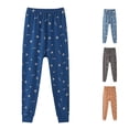 thumbnail image 1 of CUZIBR Boys Pants Cartoon Print Unisex Pajamas Trousers Loose Sleep Pants Elastic Waist Soft Children Homewear Bottoms,Dark Blue,13-14 Years, 1 of 3