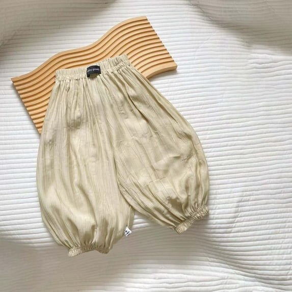 CUZIBR Boys Pants Toddler Baggy Pants Loose Fit Breathable Casual Jogger Elastic Waist Soft Breathable Ankle-Tied Summer Trousers Fashionable Cozy Sweatpants Elegant Clothes,White,6-7 Years