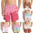 thumbnail image 1 of CUZIBR Boys Quick Dry Swim Trunks Drawstring Elastic Waist Summer Beach Shorts Ice Cream Print Kids Pool Bathing Suit Lightweight Water Swimwear For Toddler,2-Pink,7-8 Years, 1 of 4