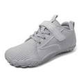 thumbnail image 1 of CUZIBR Boys Sneakers Sports Running Sport Shoes Lace Up Hook And Loop Solid Color Breathable Non- Gym Tennis Yoga Athletic Sneaker Lightweight Comfy Footwear,Light Gray,10.5-11 Years, 1 of 7